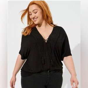 Torrid Black Dolman Blouse